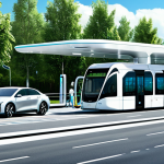 **

A modern hydrogen refueling station.  Sleek, futuristic design.  Cars and buses are being refueled.  Bright, sunny day.  Background:  A clean, modern city with green spaces. Focus on the technology and eco-friendliness. Fully clothed people in appropriate attire are operating the station and driving vehicles.  Safe for work, professional, appropriate content, perfect anatomy, correct proportions, natural pose, high quality.

**