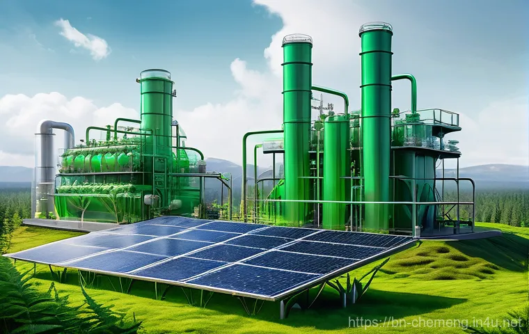 화학공학과 지속가능성 - Image Prompt 1: The Synergy of Green Chemistry and Nature**